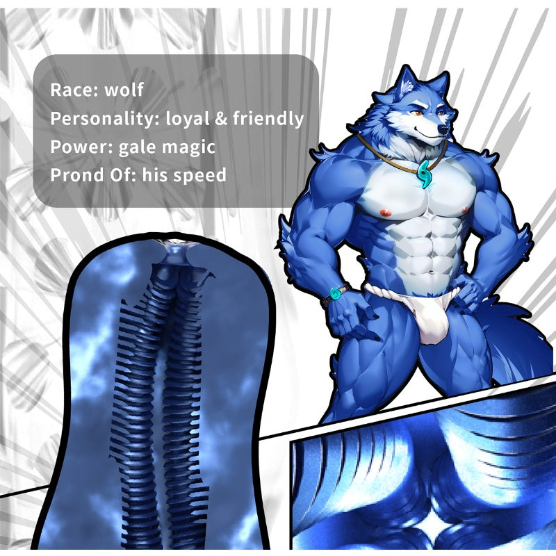 GibbonBoi Blue Wolf Animal Male Masturbator